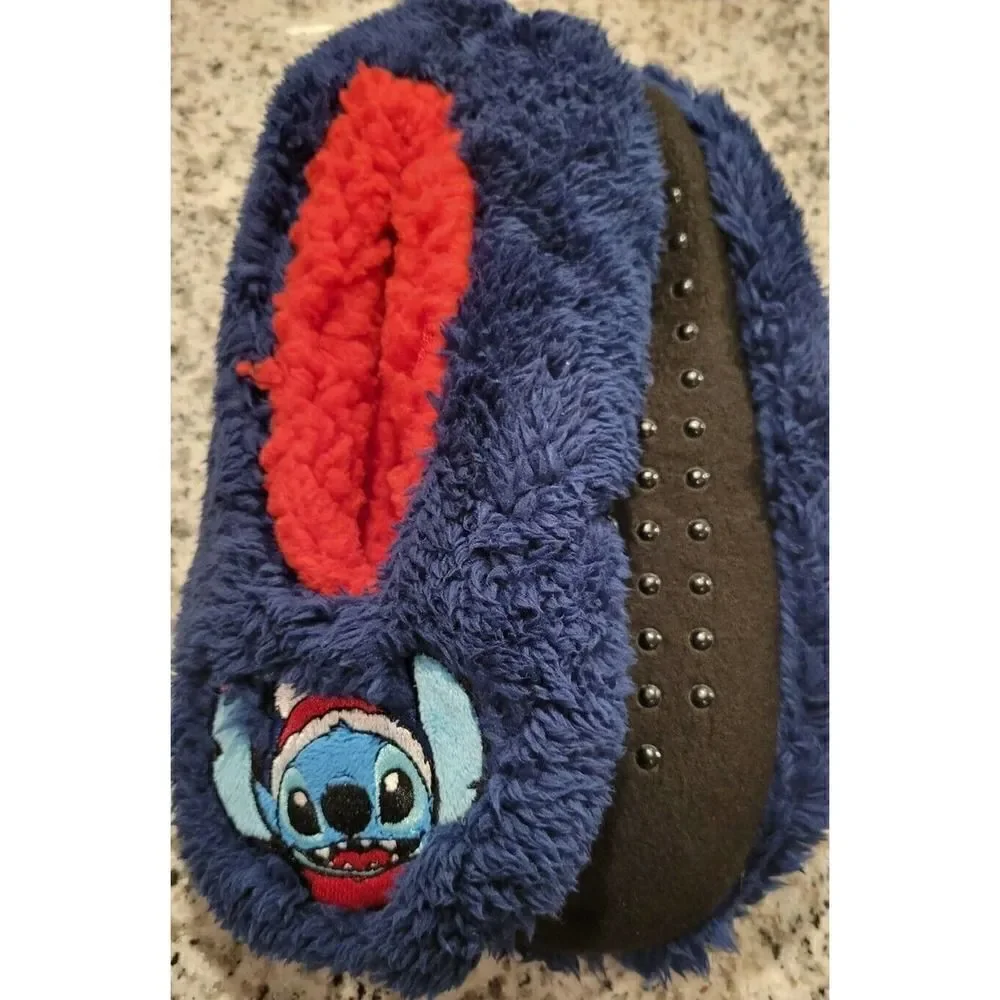 ❤️Disney Lilo & STITCH Faux Fur Sherpa Slipper Socks Anti Slip Sz 7 - 9.5 one Sz